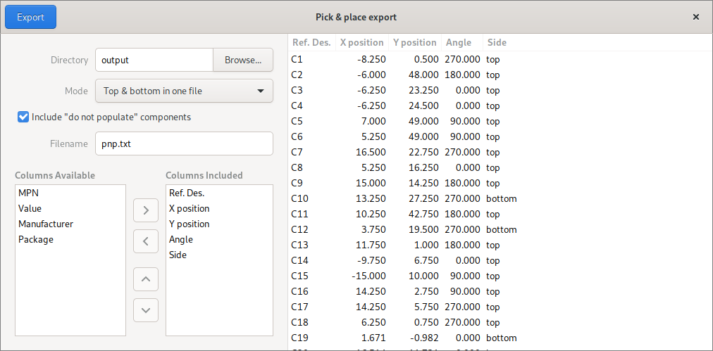 pnp export